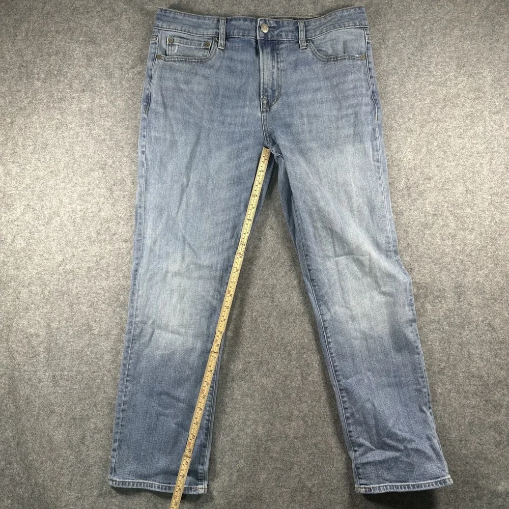 Aeropostale Athletic‎ Straight Jeans 31/30 Blue Light Wash Stretch Denim